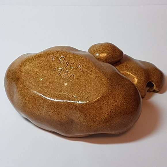 Vintage 70s 80s Ceramic Potato Sour Cream Serving Dish With Lid Retro Kitchen - Picture 5 of 10